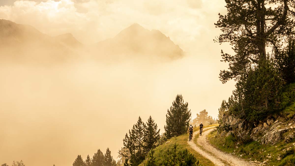 Mountain biking with amazing views of the Pyrenees